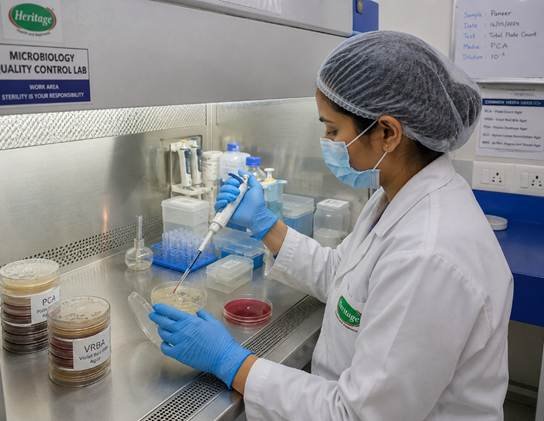 Food quality analyst conducting pesticide residue analysis using HPLC in a Karnataka food safety regulatory laboratory