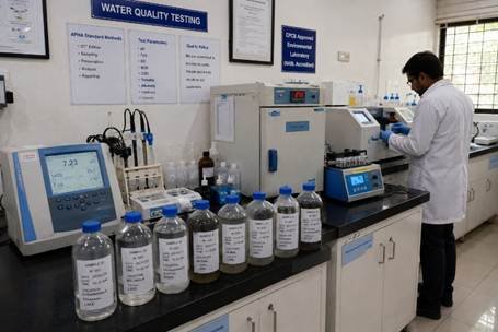 Water quality testing laboratory with multiparameter analyser in a Bangalore CPCB-approved facility