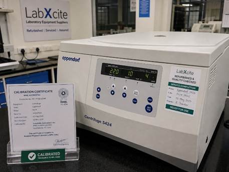 Certified refurbished laboratory centrifuge with calibration certificate from a Bangalore supplier